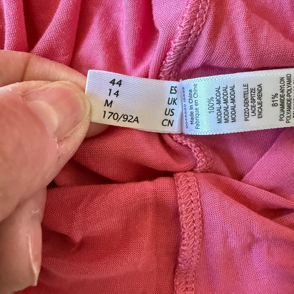 LA PERLA T SHIRT DRESS LACE LUXURIOUS MODERN SOFT MODAL SEXY FEMININE PINK M - Picture 8 of 13